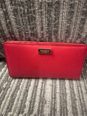 Kate Spade Bright Red Saffiano Leather Continental Wallet
